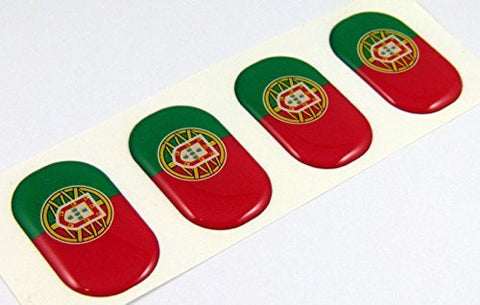 Portugal midi domed decals flag 4 emblems 1.5" Car bike laptop stickers