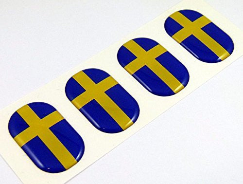 Sweden midi Swedish domed decals flag 4 emblems 1.5" Car bike laptop stickers