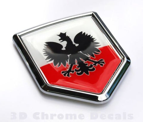 Poland Polski Polish Flag Emblem Car Chrome Decal black eagle