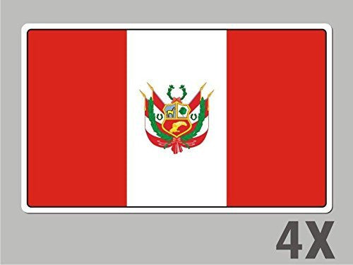 4 Peru Peruvian stickers flag decal bumper car bike laptop .. emblem vinyl FL047