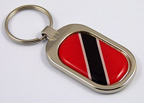 Trinidad and Tobago Flag Key Chain metal chrome plated keychain key fob keyfob