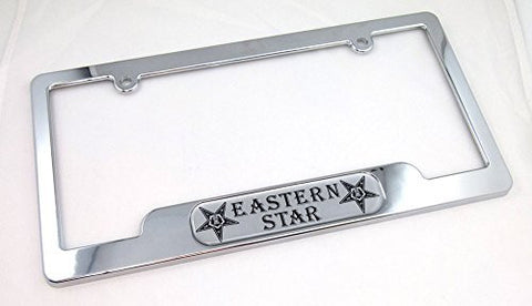 Car Chrome Decals LPFC-EAST Eastern Star,Order of, Fraternal Masonic Chrome License Plate Frame plate holder