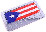 Puerto Rico Edition Chrome Emblem Puerto Rican Flag 3D Decal Car Bike Badge