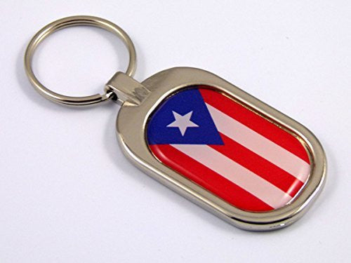 Puerto Rico Flag Key Chain metal chrome plated keychain key fob keyfob Rican