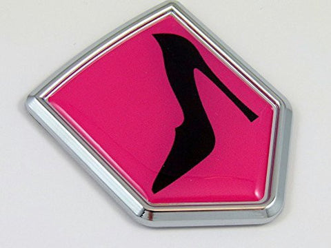 Lady driver Woman shoe Decal Car Chrome Emblem Sticker badge sign crest Auto