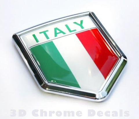Italy Italian Flag Car Chrome Emblem Decal 3D Sticker
