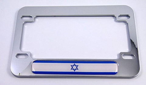 Israel Israeli flag Motorcycle Bike ABS Chrome Plated License Plate Frame