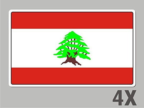 4 Lebanon stickers flag decal bumper car bike laptop .. emblem vinyl FL038