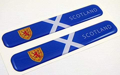 Scotland Scotish Flag Domed Decal Emblem Resin car stickers 5"x 0.82" 2pc.