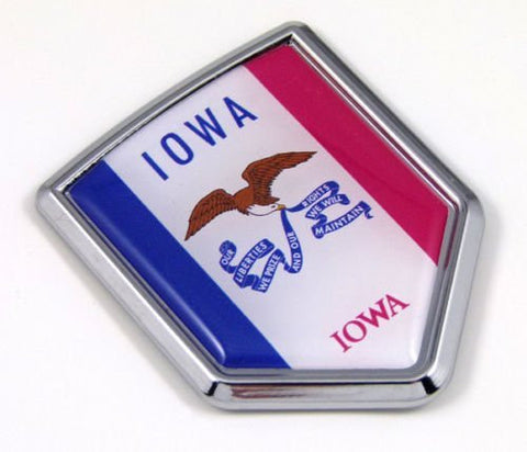 Iowa IA USA State Flag Car Chrome Emblem Decal Sticker bike laptop boat 3dd Sticker badge