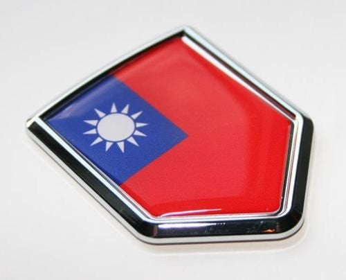 Taiwan Taiwanese Flag Decal Car Chrome Emblem Sticker