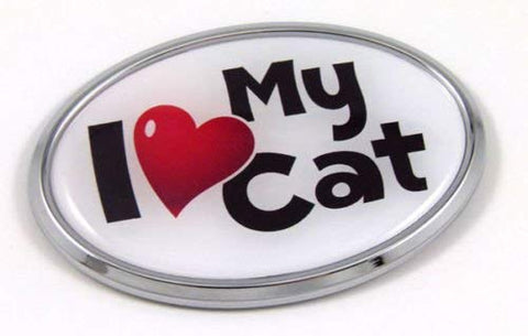 I love my Cat Cats Chrome emblem pets Decal Car Auto Bike Truck Sticker