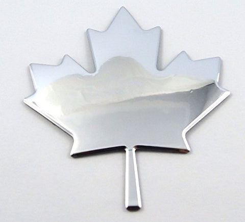 Maple Leaf Canada Chrome Finish Decal Emblem 3D Sticker car Bike 2.7" Flexible