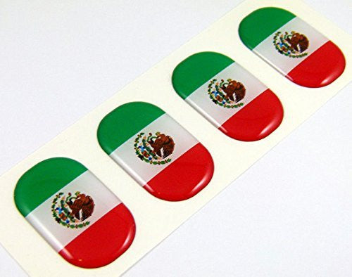 Mexico midi Mexican domed decals flag 4 emblems 1.5" Car bike laptop stickers