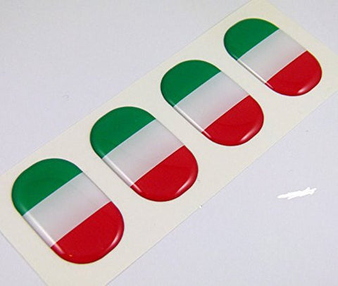 Italy midi Italia domed decals flag 4 emblems 1.5" Car bike laptop stickers