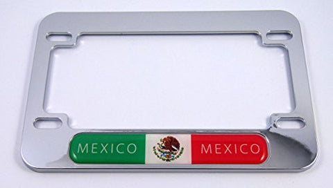Mexico Mexican flag Motorcycle Bike ABS Chrome Plated License Plate Frame
