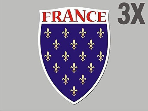 3 France shaped stickers flag crest decal bumper car bike emblem vinyl CN015