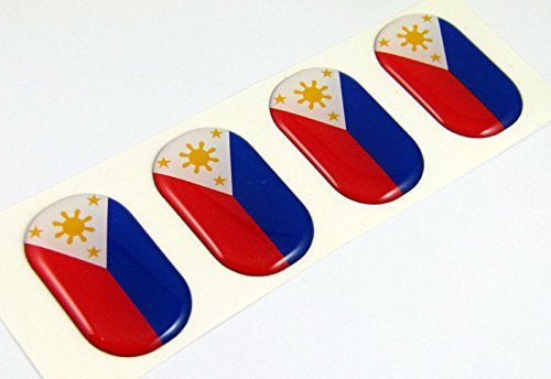 Philippine MIDI domed decals flag 4 emblems 1.5" Car bike boat stickers