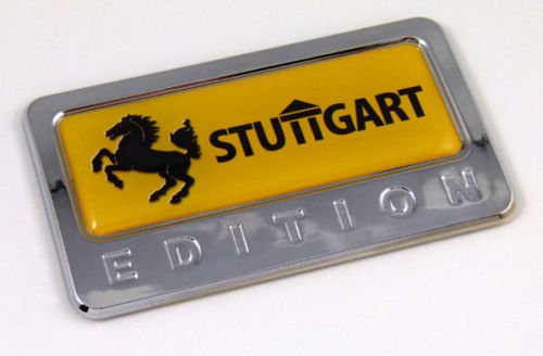 Stuttgart Edition Chrome Emblem with Domed Decal Car Auto Badge