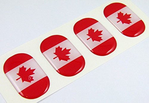 Canada midi domed decals flag 4 emblems 1.5" Car bike laptop phone stickers