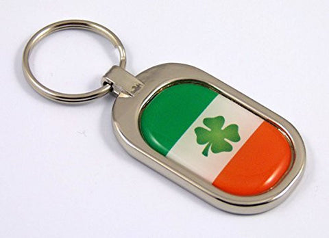 Ireland Flag Key Chain metal chrome plated keychain key fob keyfob Irish