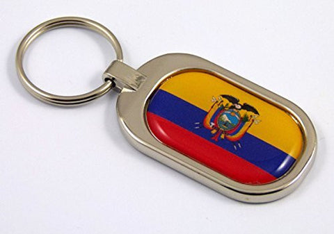 Ecuador Flag Key Chain metal chrome plated keychain key fob keyfob