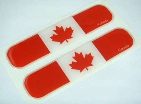 Canada Canadian Flag Domed Decal Emblem Car Flexible Sticker 5" Set of 2