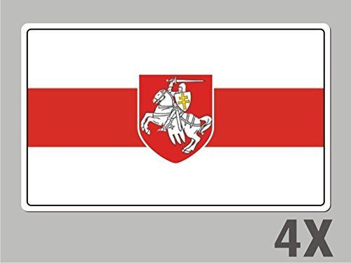 4 Belarus Belorussian stickers flag decal bumper car bike emblem vinyl FL007