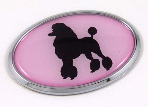 Poodle Dog Pink Breeds 3D Chrome Emblem Pet Decal Car Auto Bike Truck Sticker