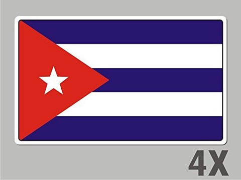 4 Cuba Cuban stickers flag decal bumper car bike emblem vinyl FL016