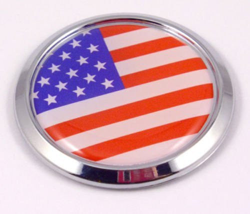 USA Decal American Flag Car Chrome Emblem Sticker Round Flag of United States