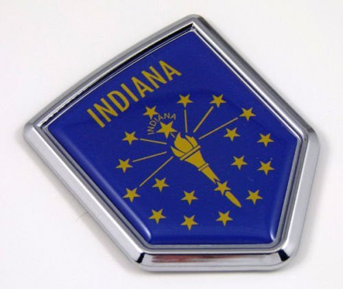 Indiana IN USA State Flag Car Chrome Emblem Decal Sticker bike laptop boat 3dd Sticker badge