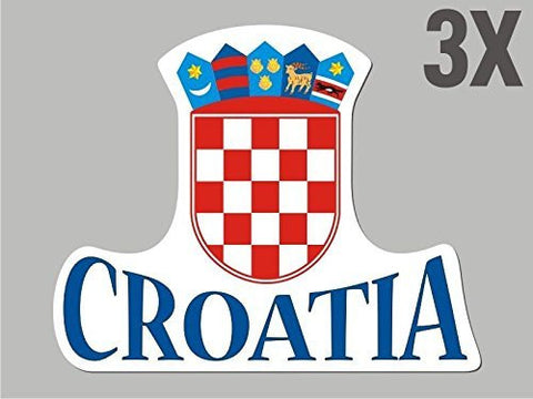 3 Croatia shapes stickers flag crest decal bumper car bike emblem vinyl CN007