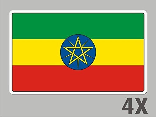 4 Ethiopia stickers flag decal bumper car bike laptop .. emblem vinyl FL030
