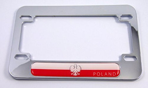 Poland flag Motorcycle Bike ABS Chrome Plated License Plate Frame polska polish