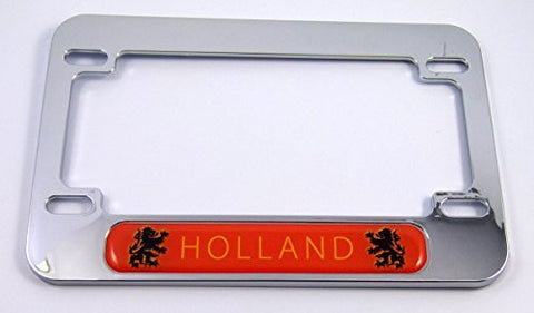 Holland flag Motorcycle Bike ABS Chrome Plated License Plate Frame Netherlands