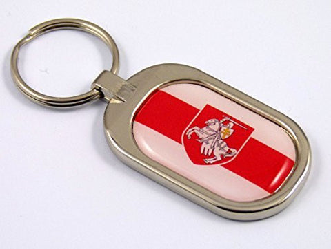 Belarus Flag Key Chain metal chrome plated keychain key fob keyfob Belorussia