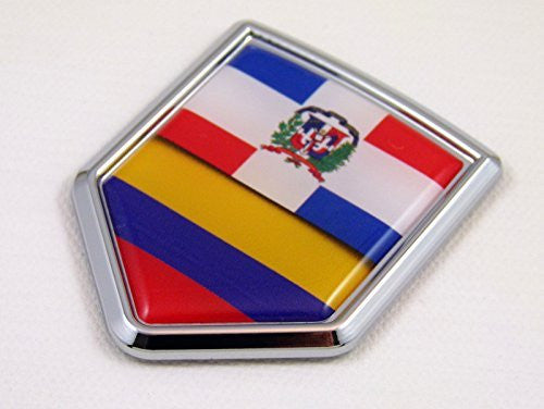 Dominican republic Colombia Flag Car Chrome Emblem Decal Sticker