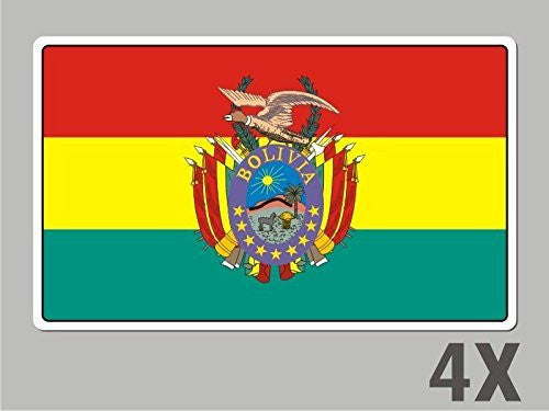 4 Bolivia stickers flag decal bumper car bike emblem vinyl FL008