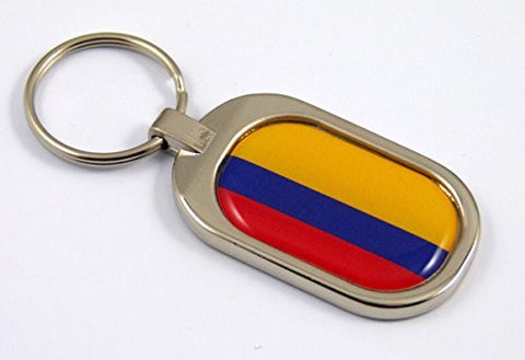 Colombia Flag Key Chain metal chrome plated keychain key fob keyfob Colombian