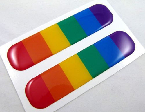 Pride Gay Lesbian Flag Domed Decal Emblem Car Flexible Sticker 5"Set of2