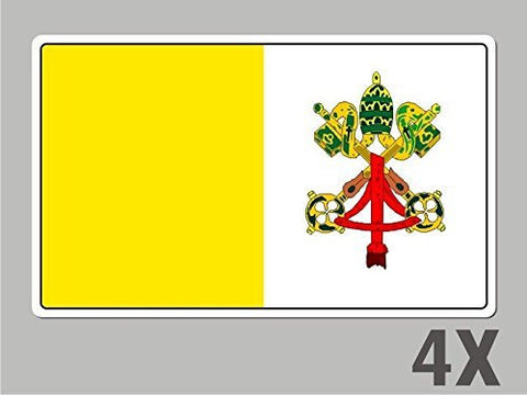 4 Vatican stickers flag decal bumper car bike emblem vinyl FL079