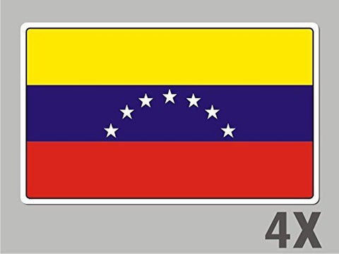 4 Venezuela stickers flag decal bumper car bike emblem vinyl FL072