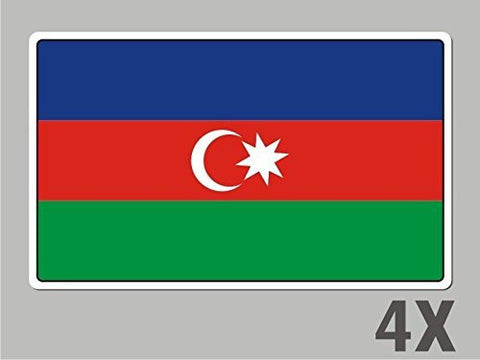 4 Azerbaijan stickers flag decal bumper car bike emblem vinyl FL005