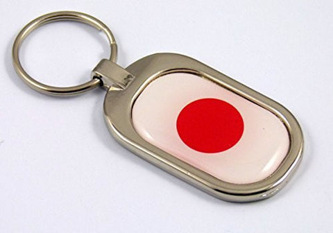 Japan Flag Key Chain metal chrome plated keychain key fob keyfob Japanese