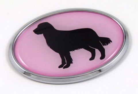 Golden-Retriever Dog Pink 3D Chrome Emblem Pet Decal Car Auto Bike TruckSticker