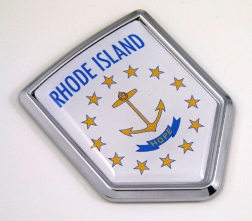 Rhode Island RI USA State Flag Car Chrome Emblem Decal Sticker bike laptop boat 3dd Sticker badge