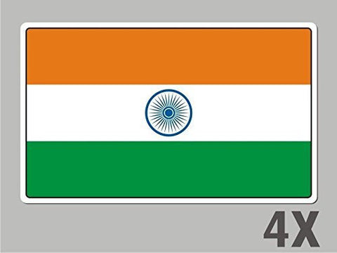4 India stickers flag decal bumper car bike laptop .. emblem vinyl FL025