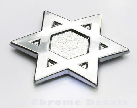 David`s Star Jewish Israel Car 3D chrome decal sticker