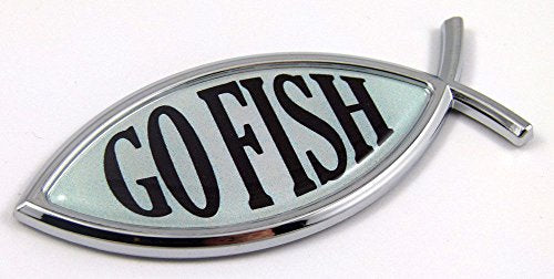 Go Fish Jesus Fish Car Bike Auto Chrome Emblem Decal Sticker 3D Insignia